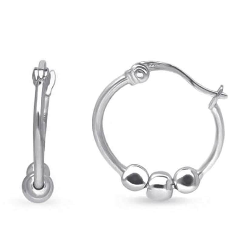 Stainless Steel Ball Hoop Earrings DailySale