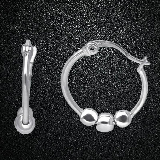 Stainless Steel Ball Hoop Earrings DailySale