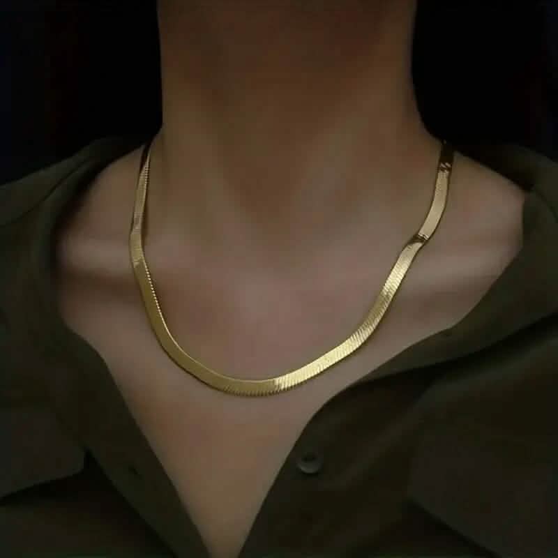 Stainless Steel Blade Unisex Flat Snake Clavicle Chain DailySale