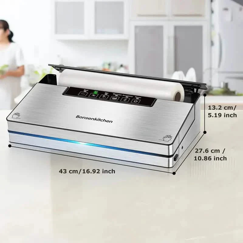 Stainless Steel Food Vacuum Sealer with Built-in Cutter DailySale