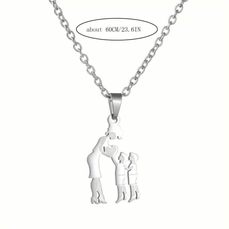 Stainless Steel Heartfelt Mother-Daughter-Son Necklace DailySale
