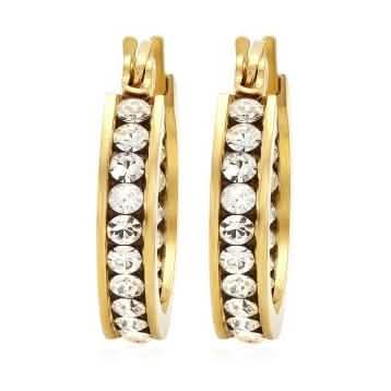 Stainless Steel Huggies Adorned with Swarovski Crystals DailySale
