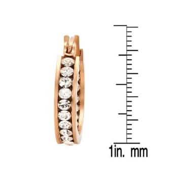 Stainless Steel Huggies Adorned with Swarovski Crystals DailySale