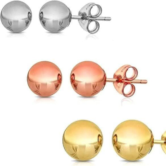 Stainless Steel Hypoallergenic Ball Shaped Stud Earrings DailySale