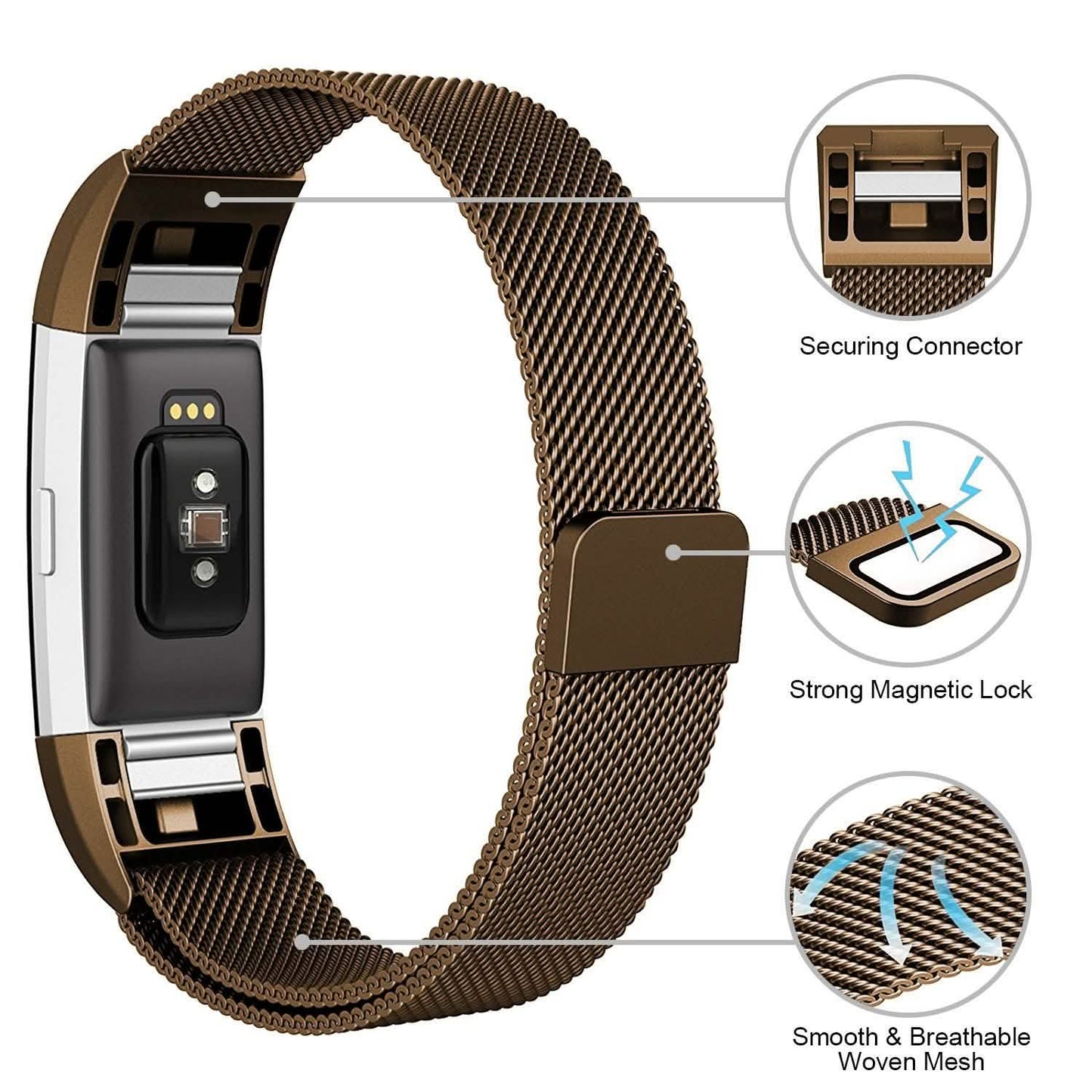Stainless Steel Mesh Milanese Loop Band for Fitbit Charge 2 DailySale