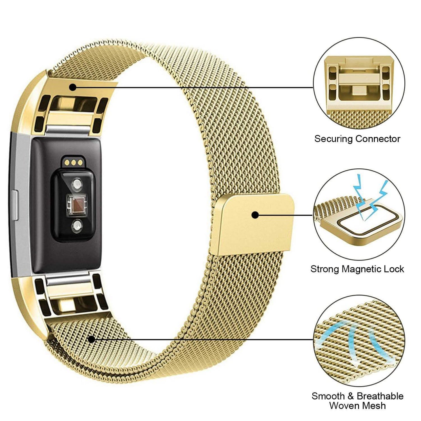 Stainless Steel Mesh Milanese Loop Band for Fitbit Charge 2 DailySale