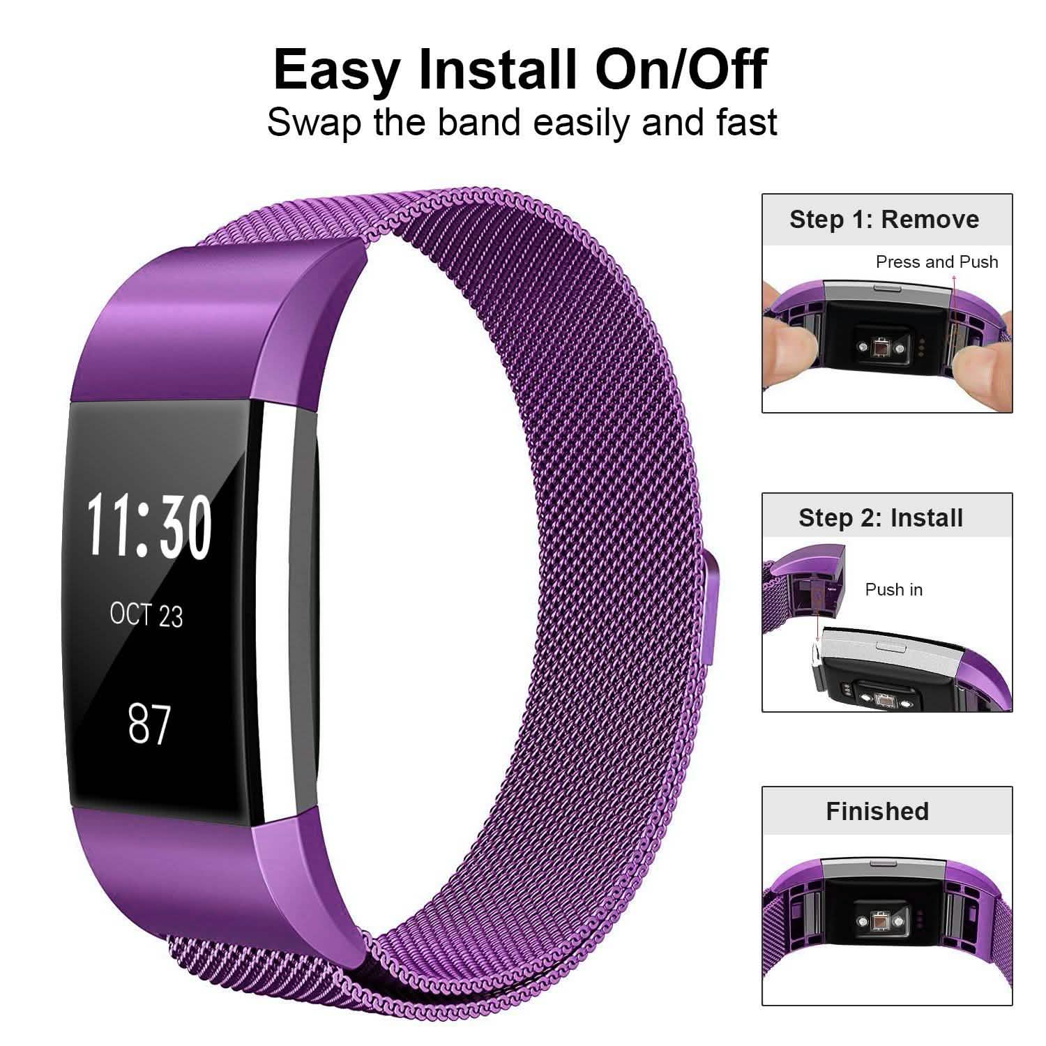 Stainless Steel Mesh Milanese Loop Band for Fitbit Charge 2 DailySale