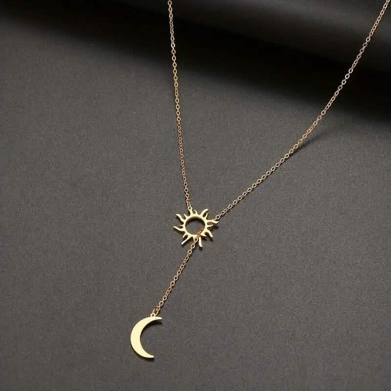 Stainless Steel Sun Totem and Moon Necklace DailySale