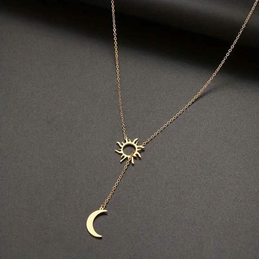 Stainless Steel Sun Totem and Moon Necklace DailySale