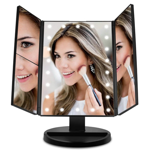 Standing Make Up Mirror Vanity USB 21 LED Light 10X 3X 2X 1X Magnification Black DailySale