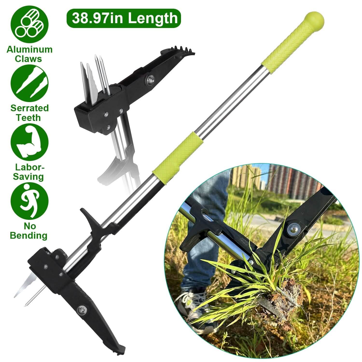 Standup Aluminum Weed Puller with 4 Claws DailySale