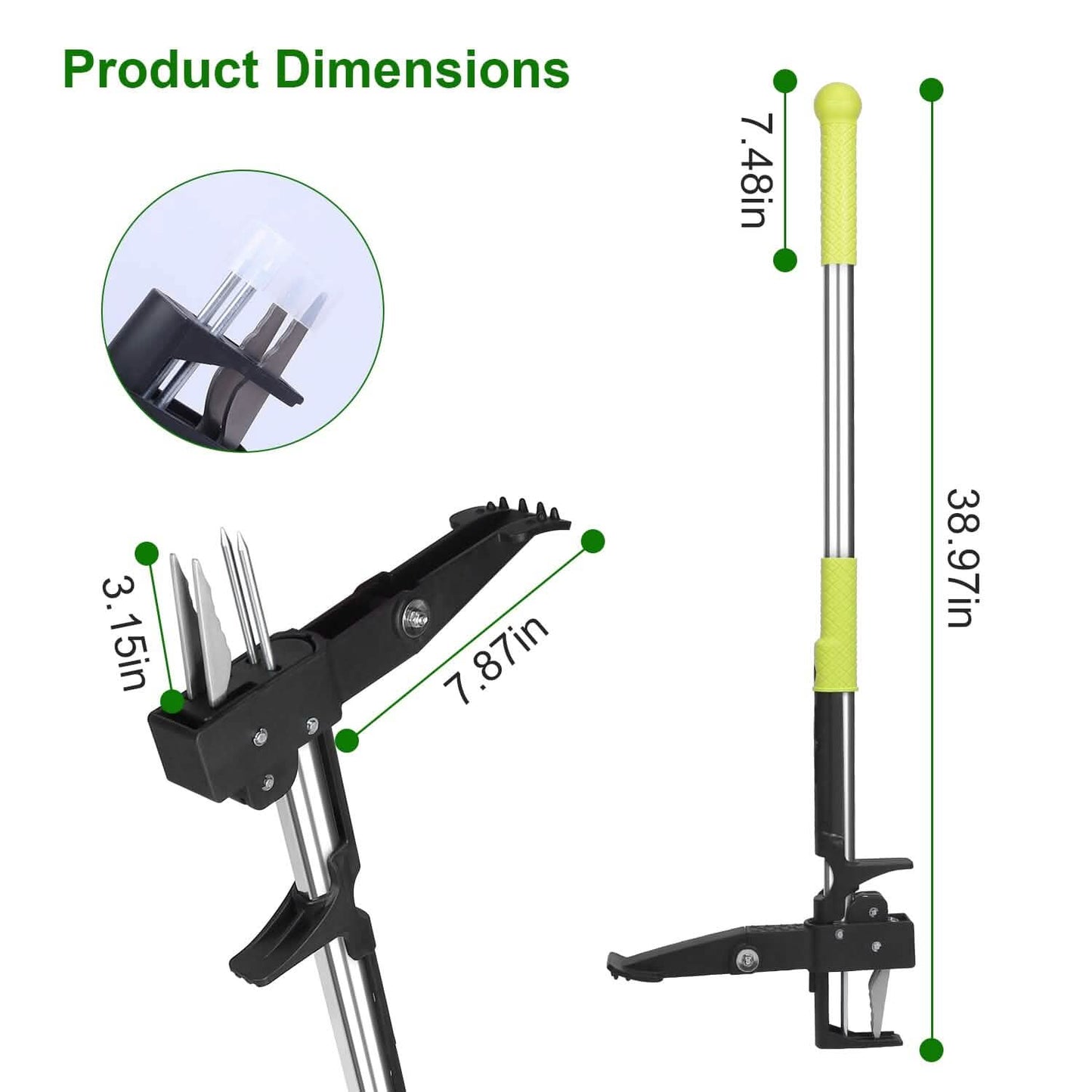 Standup Aluminum Weed Puller with 4 Claws DailySale