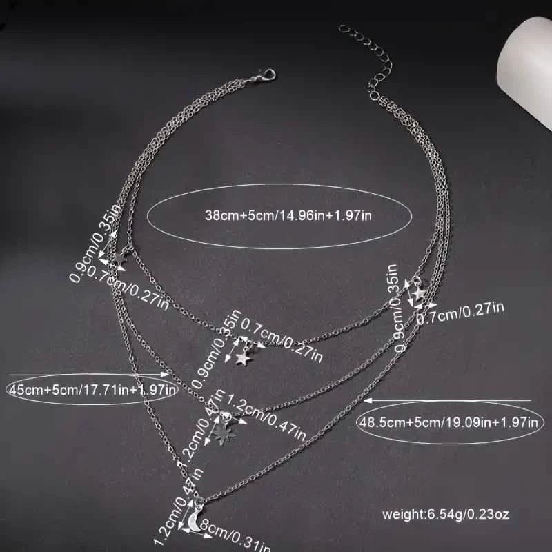 Star Moon Multi-layer Pendant Necklace DailySale