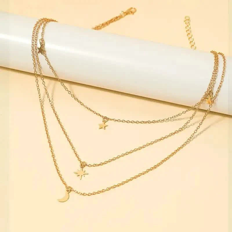 Star Moon Multi-layer Pendant Necklace DailySale