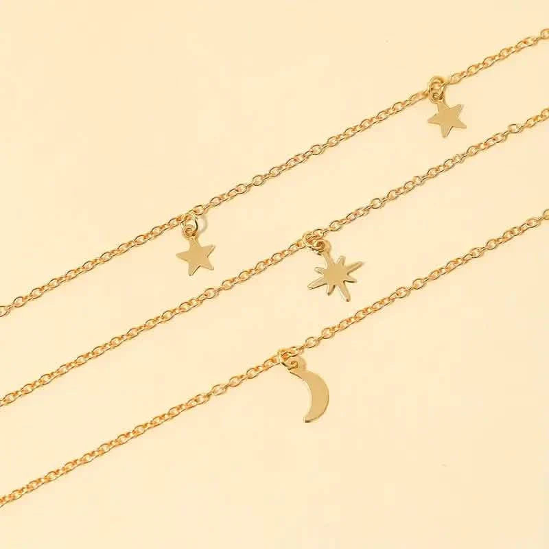 Star Moon Multi-layer Pendant Necklace DailySale