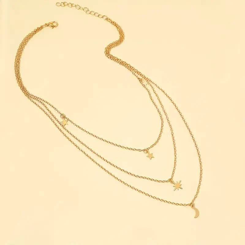Star Moon Multi-layer Pendant Necklace DailySale