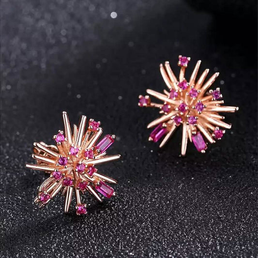 Starburst Swarovski Crystal Stud Earring in 18K Rose Gold DailySale