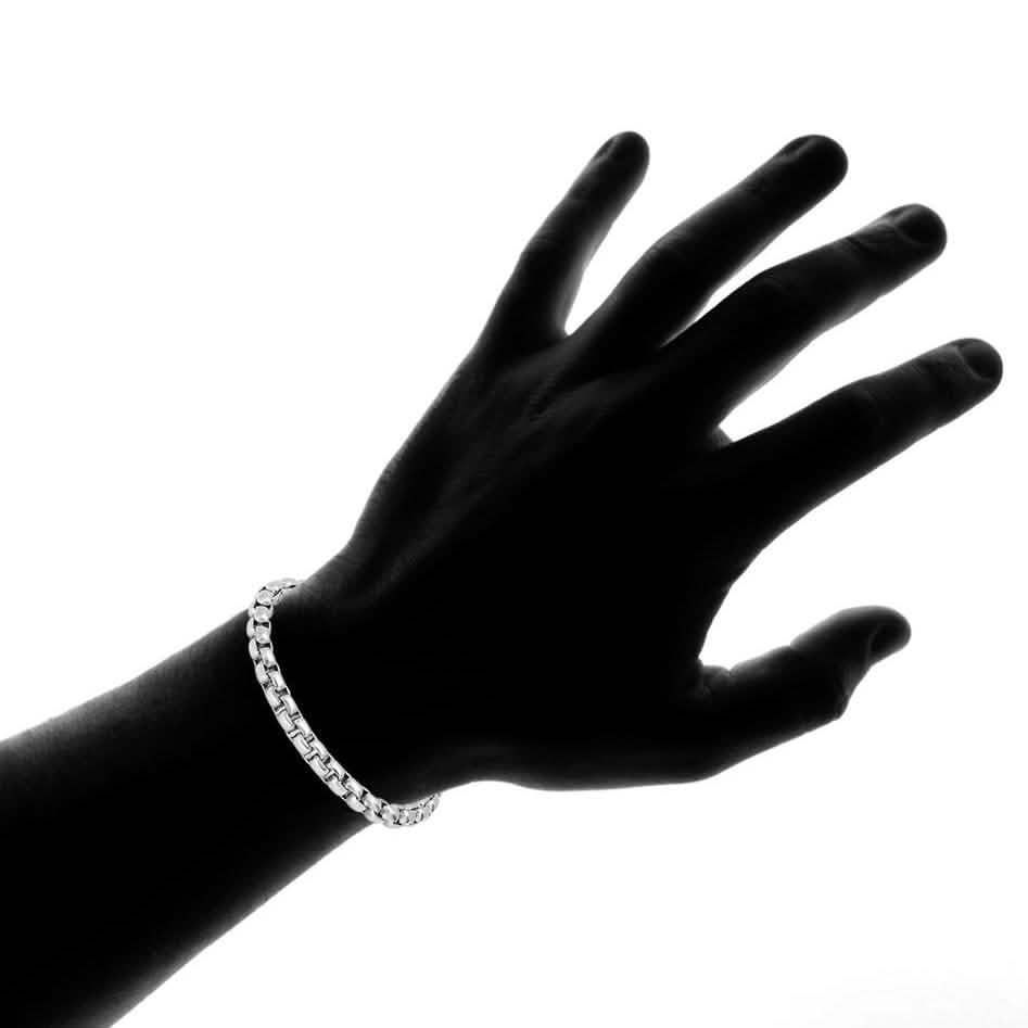 Steeltime Men's 7mm Round Box Stainless Steel Necklace and Bracelet DailySale