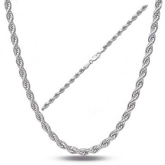 Sterling Silver 1.3mm Rope Twisted Link Chain Necklace DailySale