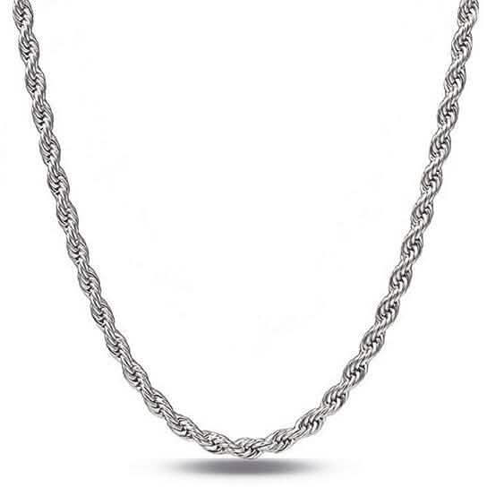 Sterling Silver 1.3mm Rope Twisted Link Chain Necklace DailySale