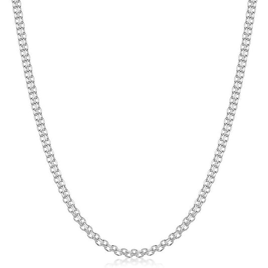 Sterling Silver 2.2mm Italian Bismark Chain Necklace DailySale