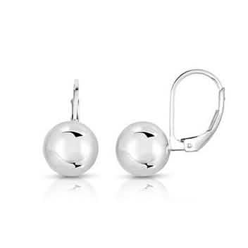 Sterling Silver 8mm Leverback Ball Earrings DailySale