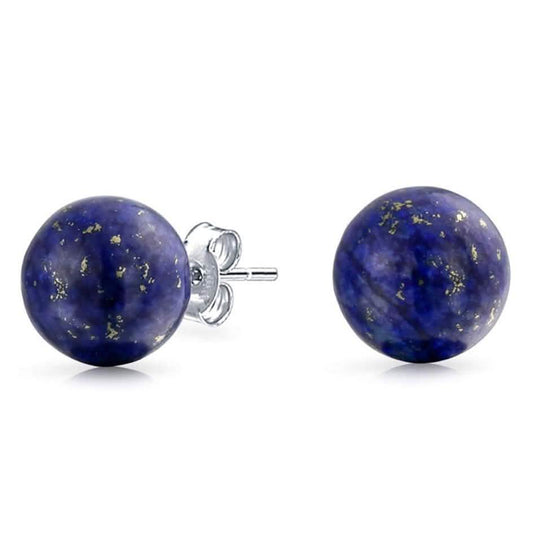 Sterling Silver Blue Lapis Ball Studs DailySale