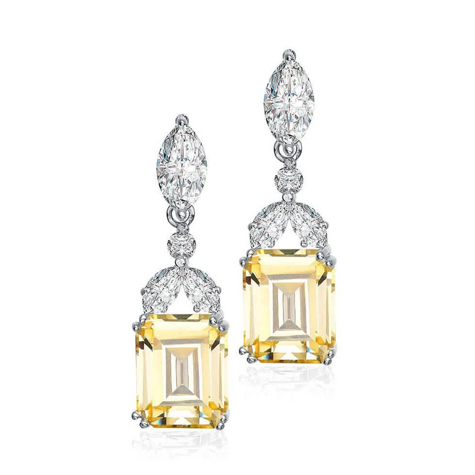Sterling Silver Cubic Zirconia Lantern Earrings DailySale