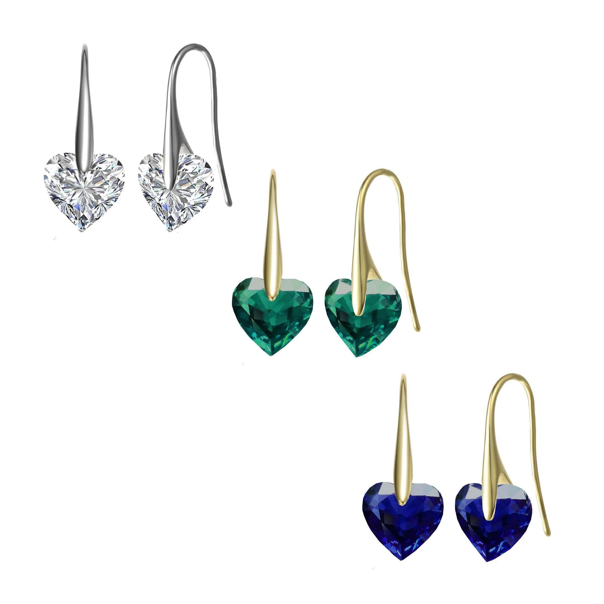 Sterling Silver Cubic Zirconia Party Heart Earrings DailySale
