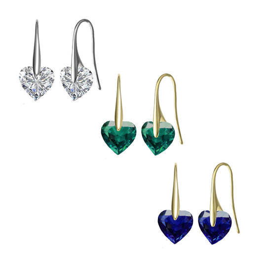 Sterling Silver Cubic Zirconia Party Heart Earrings DailySale