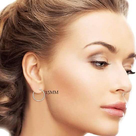 Sterling Silver Diamond Cut Hoops DailySale