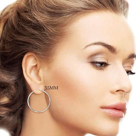 Sterling Silver Diamond Cut Hoops DailySale