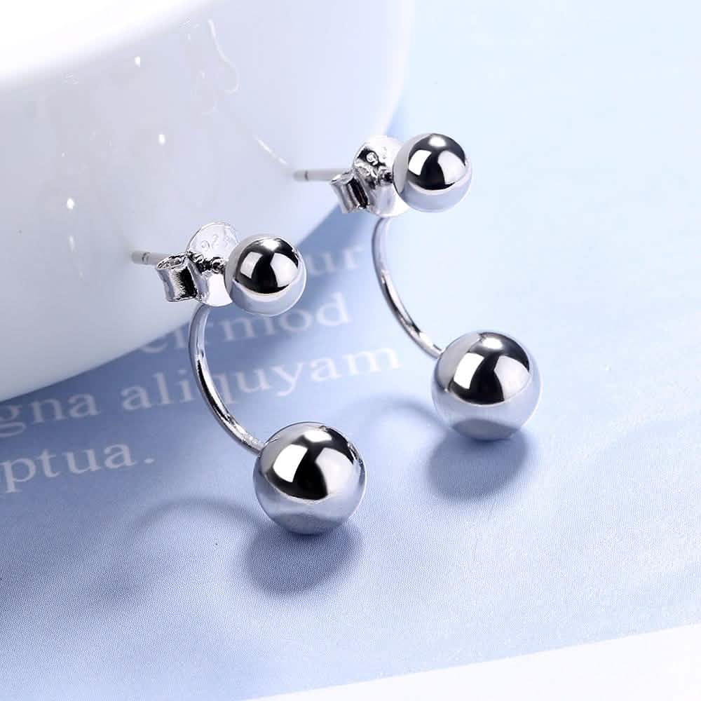Sterling Silver Front to Back Orb Ball Earrings DailySale