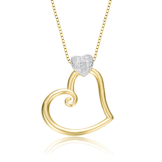 Sterling Silver Gold Heart Pendant DailySale