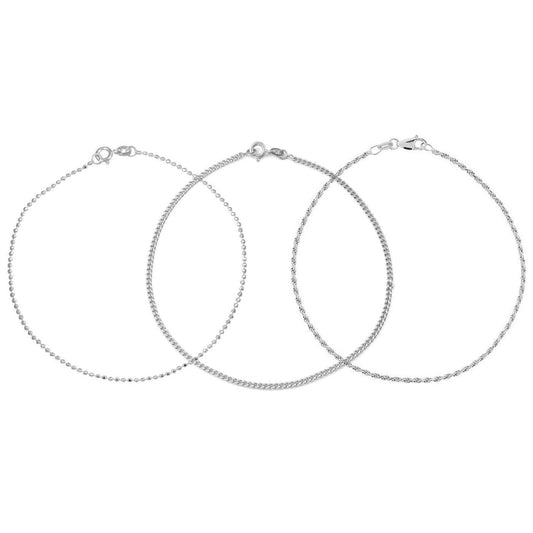 Sterling Silver Italian Made Anklets DailySale