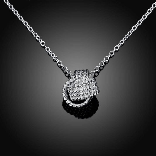Sterling Silver Mesh Knot Pendant Necklace DailySale