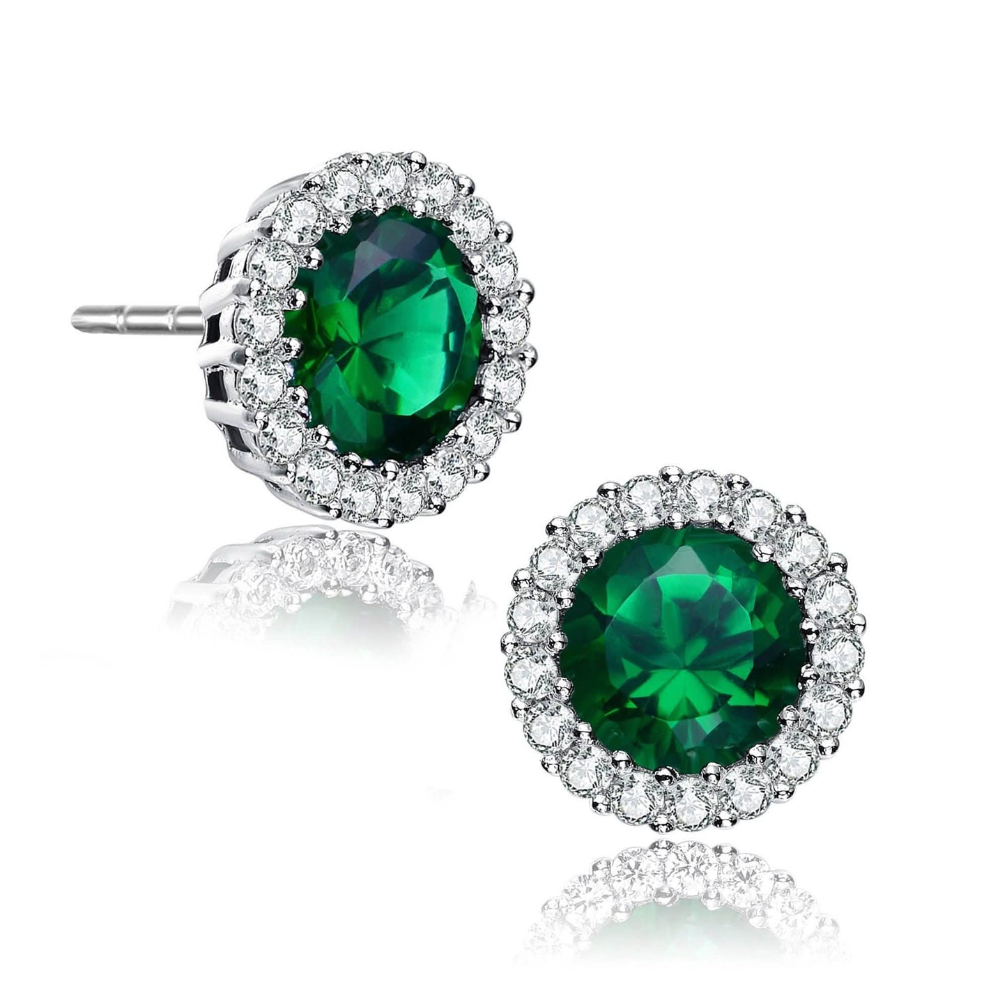 Sterling Silver Rhodium Plated Round Earrings DailySale