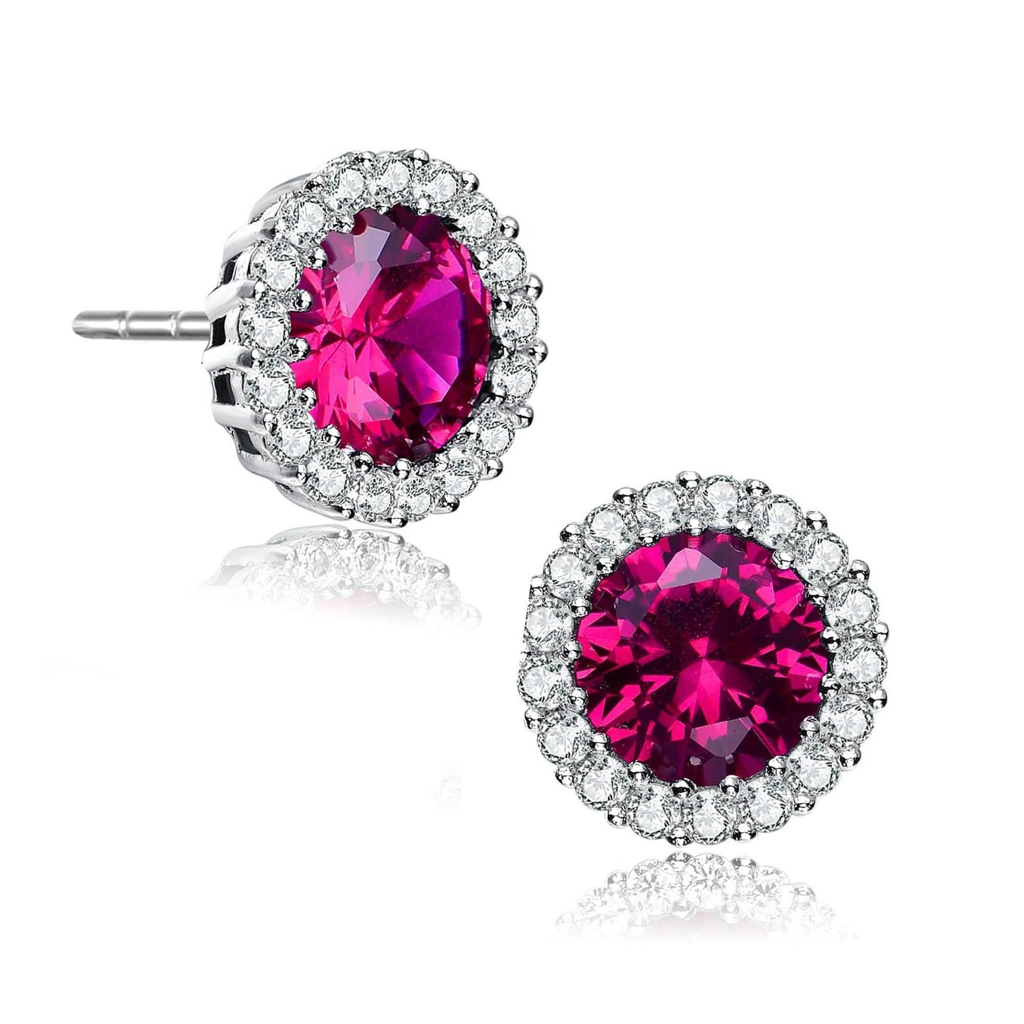 Sterling Silver Rhodium Plated Round Earrings DailySale