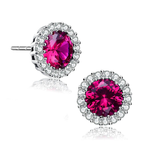 Sterling Silver Rhodium Plated Round Earrings DailySale