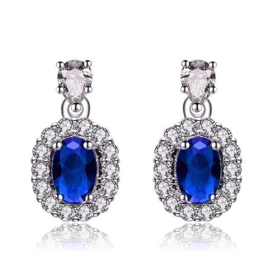 Sterling Silver Simulated Sapphire Earrings DailySale