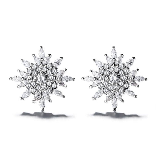 Sterling Silver Starburst Stud Earrings With Swarovski Crystals DailySale