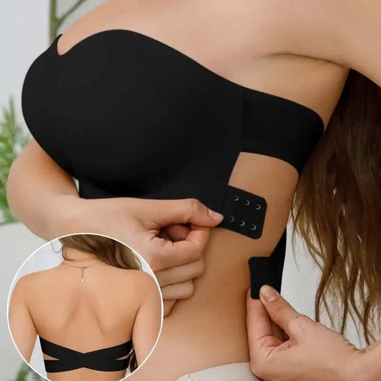 Strapless Nylon Knit Fabric Bandeau Bralette with Side Closure DailySale