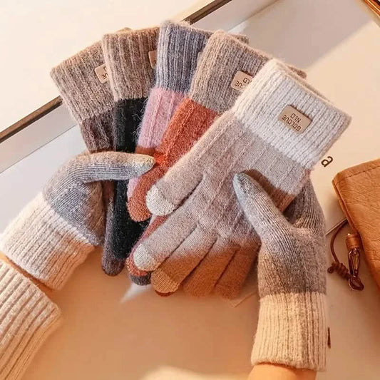 Stretch Knit Wool Full Finger Mittens DailySale