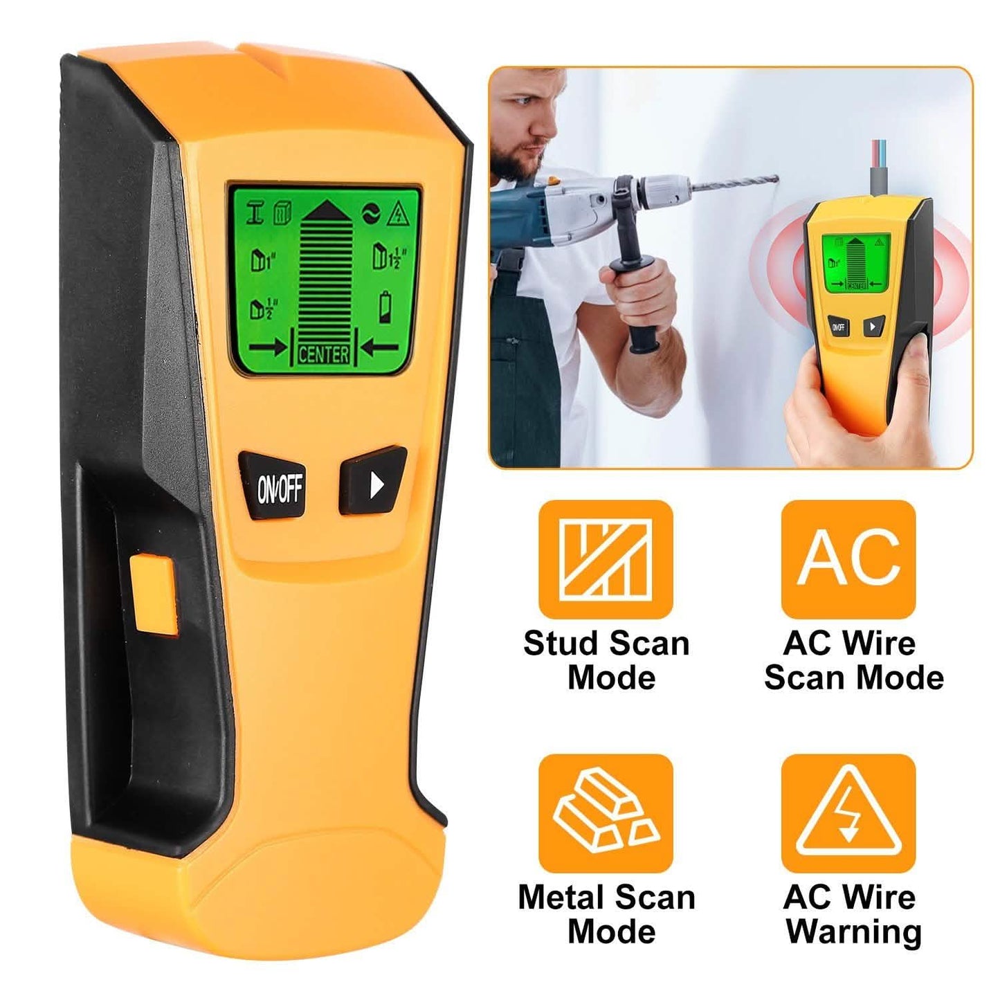 Stud Center Finder Wall Scanner AC Live Wire Detector with LCD Display DailySale