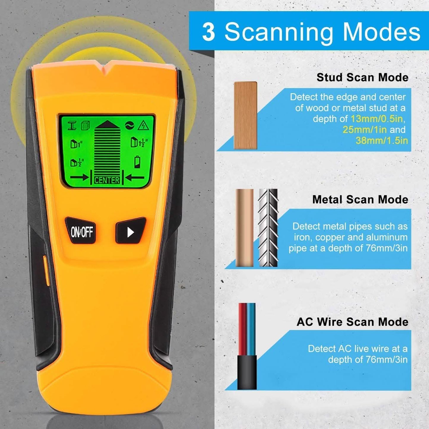 Stud Center Finder Wall Scanner AC Live Wire Detector with LCD Display DailySale