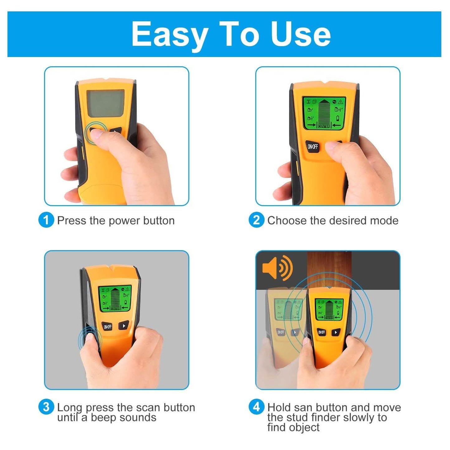 Stud Center Finder Wall Scanner AC Live Wire Detector with LCD Display DailySale