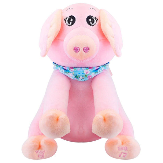 Stuffed Plush Pig Doll Pick-a-Boo Animated Toy DailySale