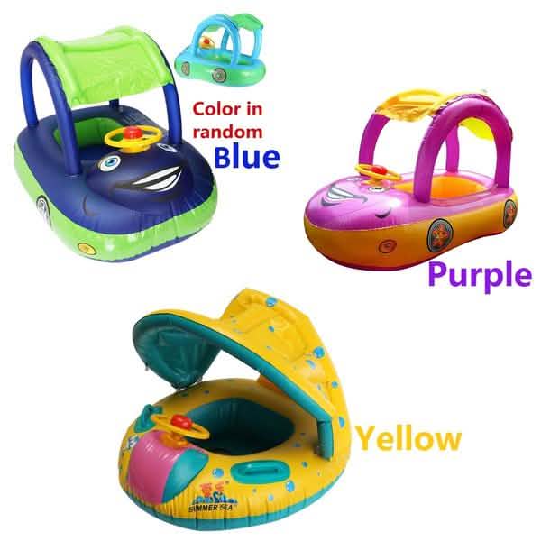 Summer Steering Wheel Sunshade Swim Ring Car Inflatable Baby Float Seat Boat DailySale