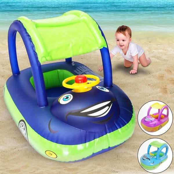 Summer Steering Wheel Sunshade Swim Ring Car Inflatable Baby Float Seat Boat DailySale