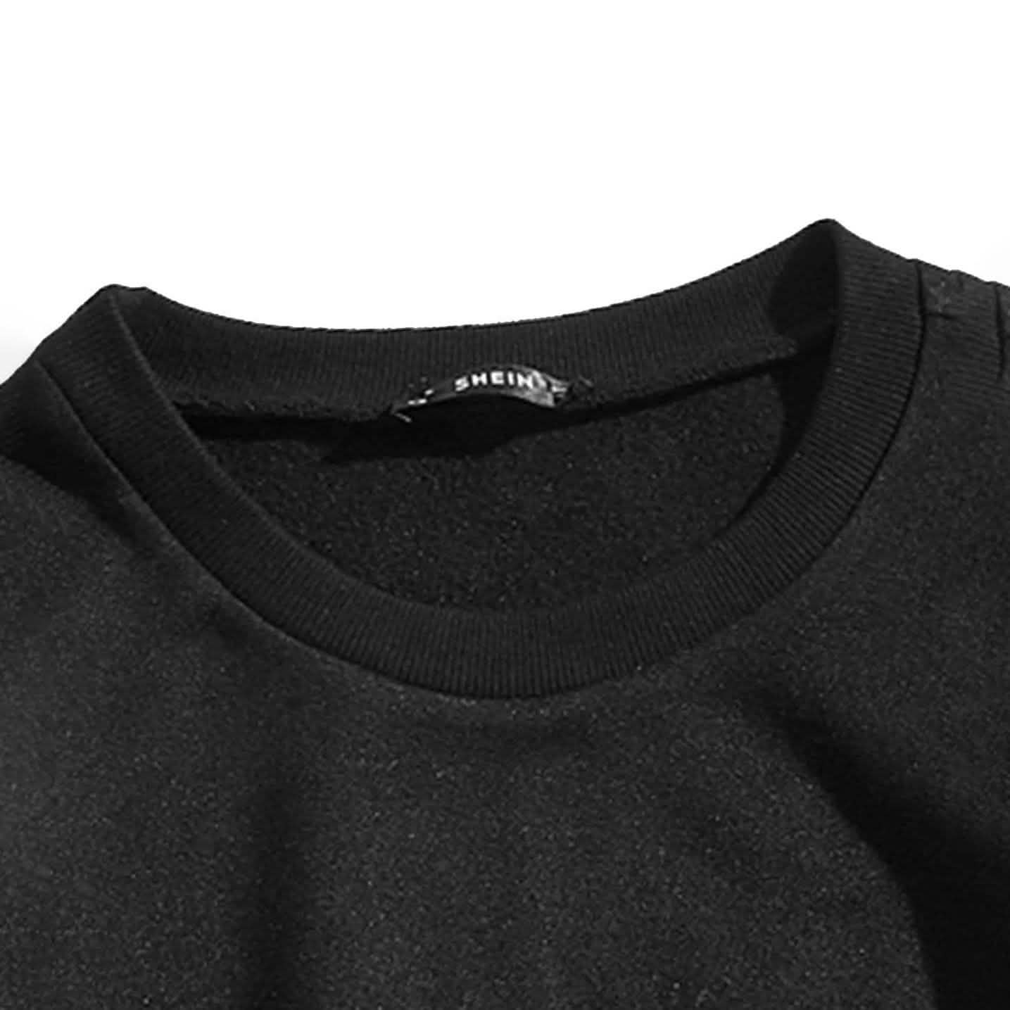 Sun and Letter Graphic Oversized Thermal Sweatshirt DailySale
